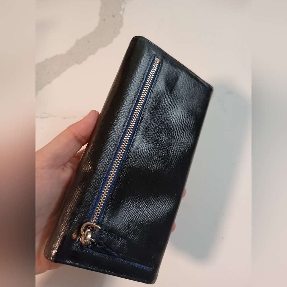 Prada Saffiano Bow Continental Wallet Black - Picture 9 of 16